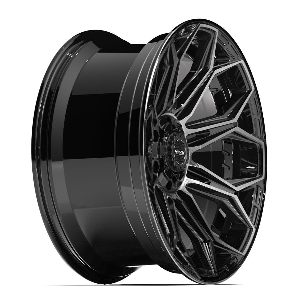22 Inch 4PLAY Wheels 4P83 Rim Fits 6x135 & 6x139.7 Gloss Black Brushed with Tinted Clear (1)
