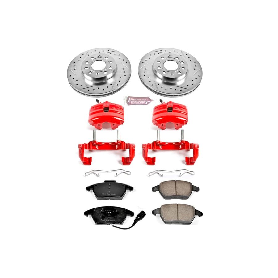1-Click Performance Brake Kit Power Stop (KC4623) with Calipers For Audi A3, VW Beetle, VW Golf, VW Jetta, VW Rabbit [Model Specific]