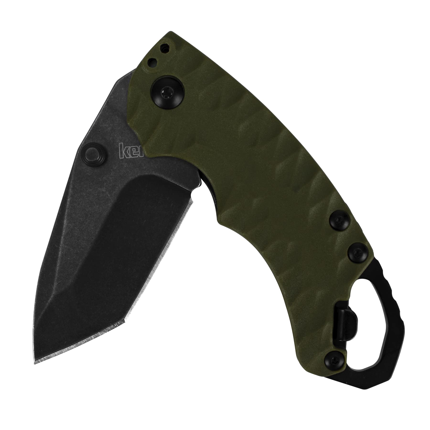 Kershaw II Shuffle Olive Multifunction Folding Pocket Knife (8750TOLBW), 2.6 In. 8Cr13MoV Stainless Steel Tanto Blade with Blackwash Finish and Reversible Pocketclip; 3 oz,Small