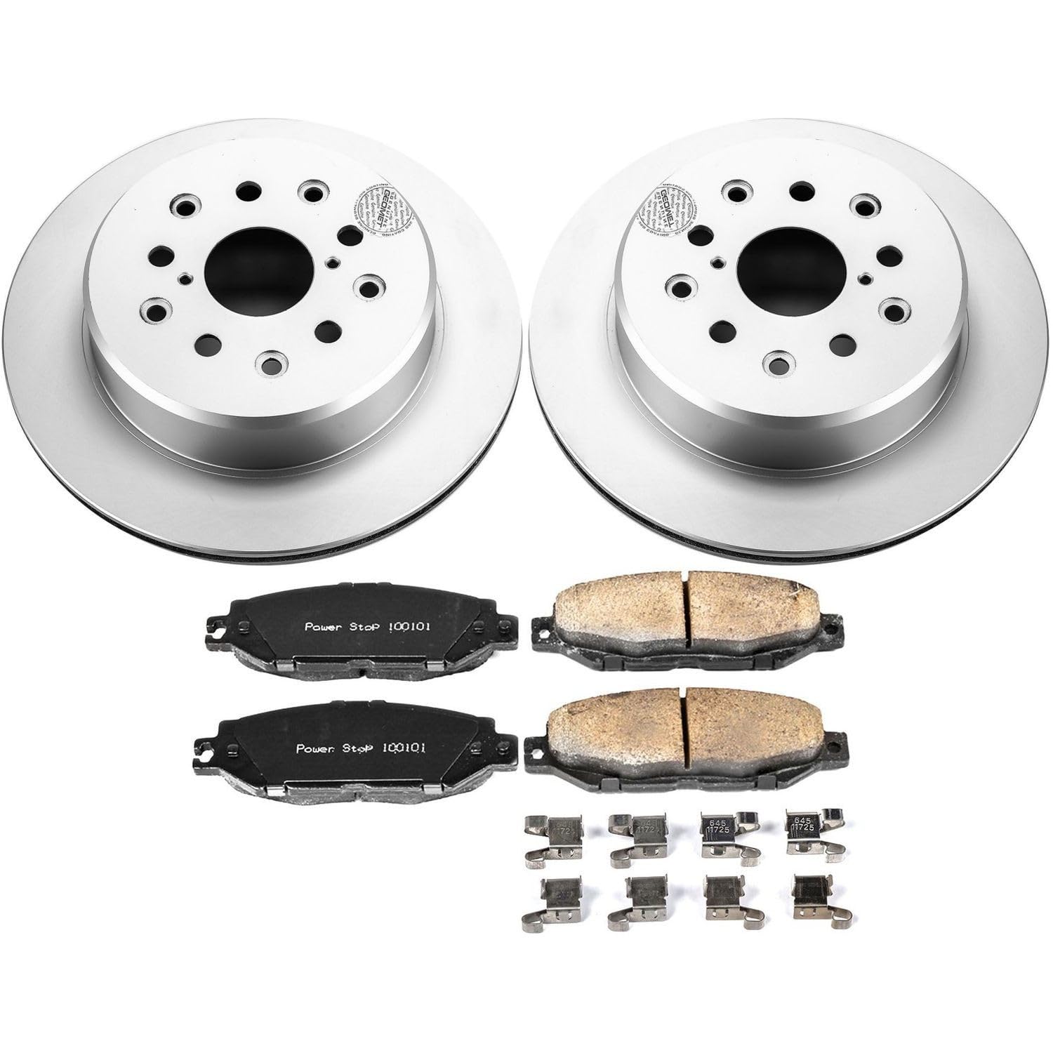 Coated Brake Rotor and Ceramic Brake Pads Power Stop CRK3134- Rear For Lexus SC300 1999-2000, Lexus SC400 1992-2000 [Model Specific]