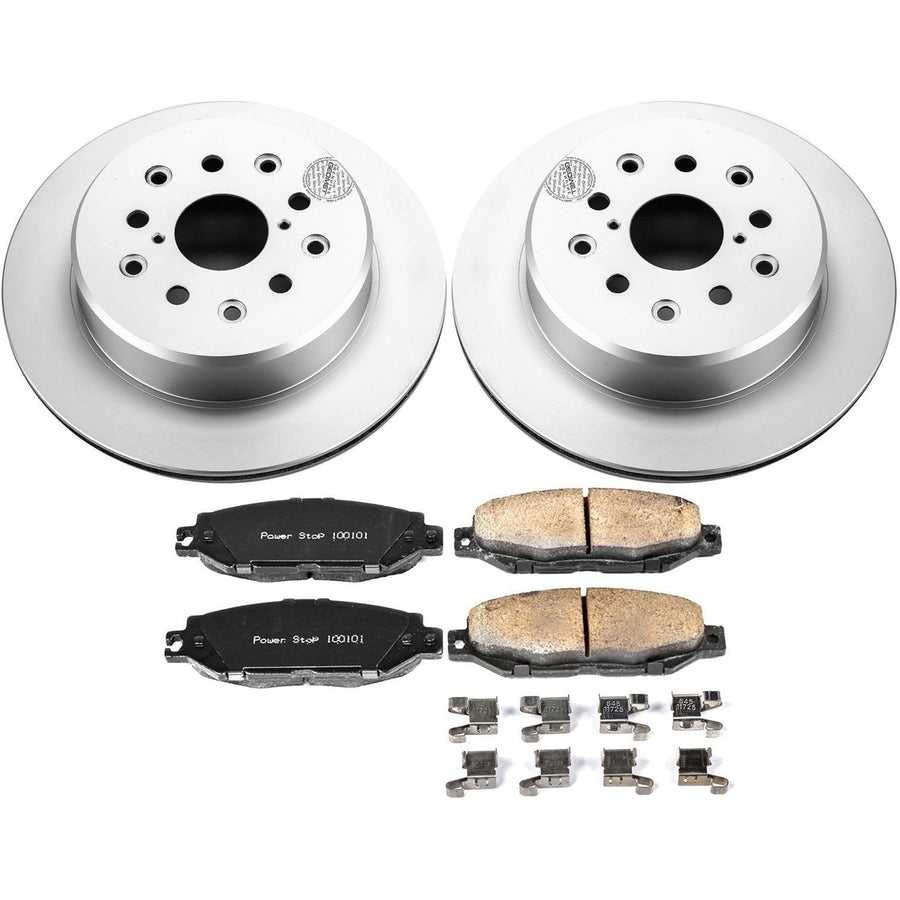 Coated Brake Rotor and Ceramic Brake Pads Power Stop CRK3134- Rear For Lexus SC300 1999-2000, Lexus SC400 1992-2000 [Model Specific]