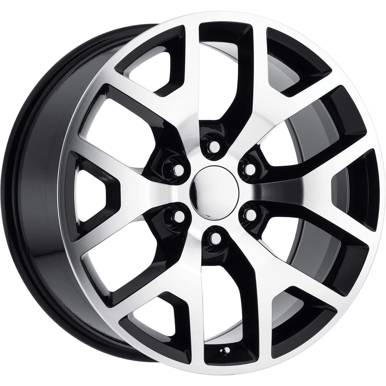 586 Series REV Wheels 586MB-2298332 - 22x9-6.26 bs - 6x5.5/6x139.7 -Black/Machined Lip