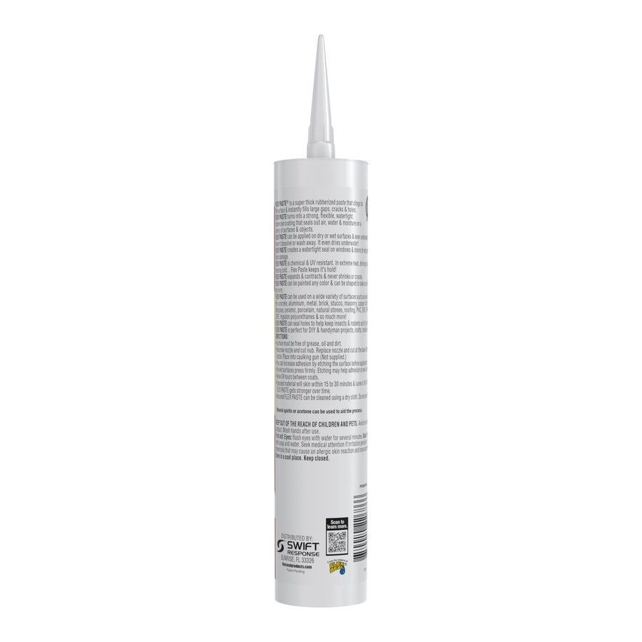 Flex Paste, Paintable Waterproof Putty, Sealant Spackle, Fill Gaps Cracks Holes - Block Out Water and Air - UV Resistant - Walls, Drywall, EPDM, Concrete, Roof, RV Repairs, White, Cartridge