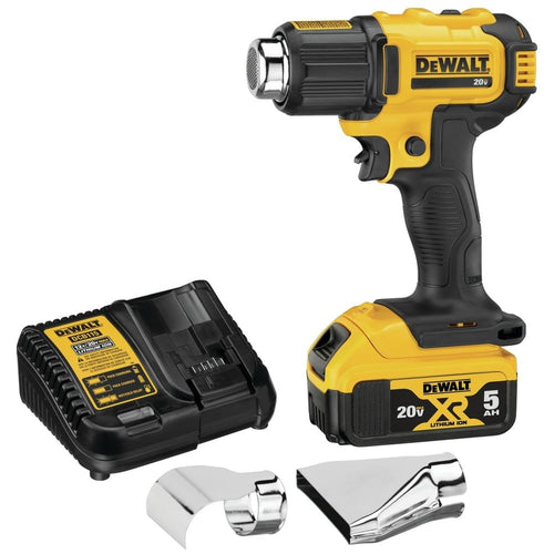 20V MAX DEWALT Heat Gun Kit, Cordless, Up to 990 Degrees, 42 Minutes of Run Time, LED Light, Battery and Charger Included (DCE530P1)