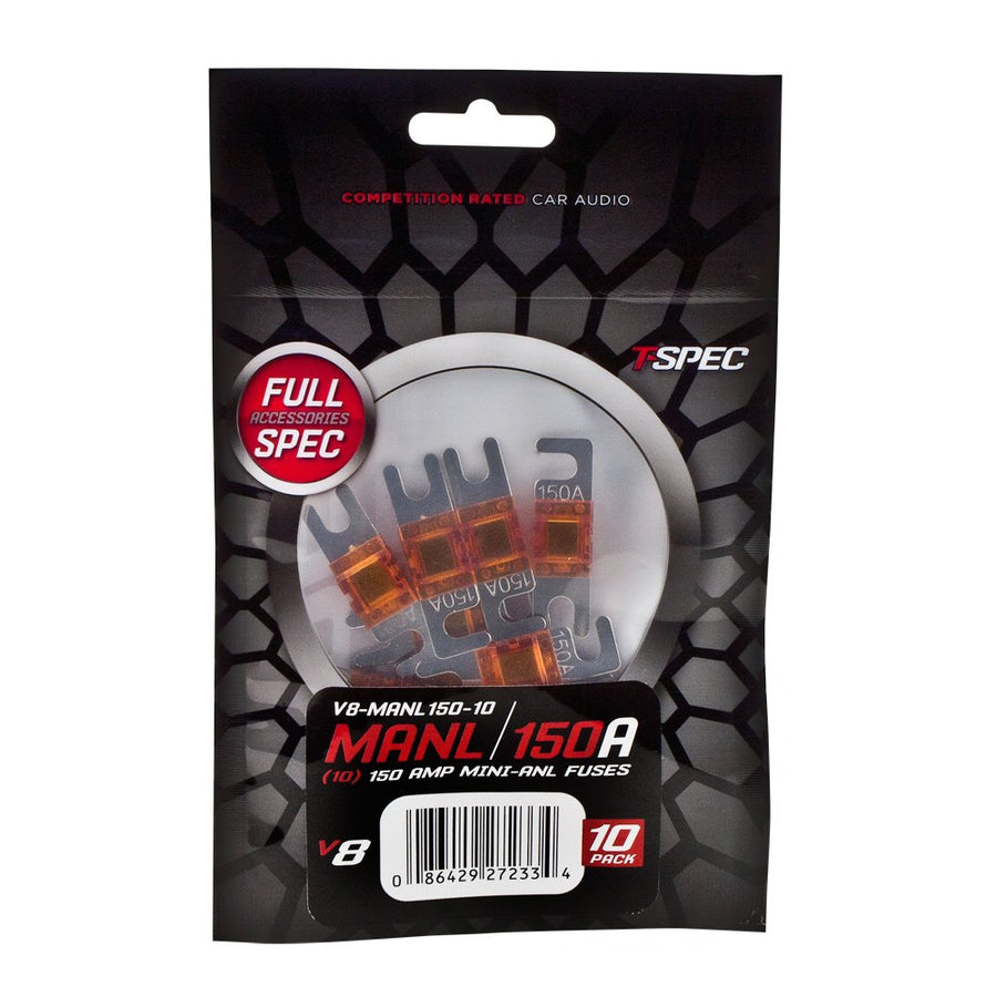 V8 Series T-Spec Nickel Plated MINI ANL Fuses, 10 Pack