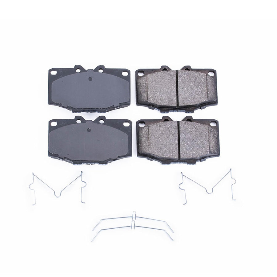 Power Stop Front Brake Kit For 4Runner Toyota 1986-88 |Land Cruiser 1976-89 |Pickup 1985-88 - Ceramic Brake Pads With Installation Hardware, 17-137
