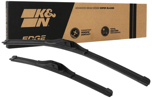 Wiper Blades K&N EDGE: All Weather Performance, Superior Windshield Contact, Streak-Free Wipe Technology: 26" + 19" (Pack of 2)