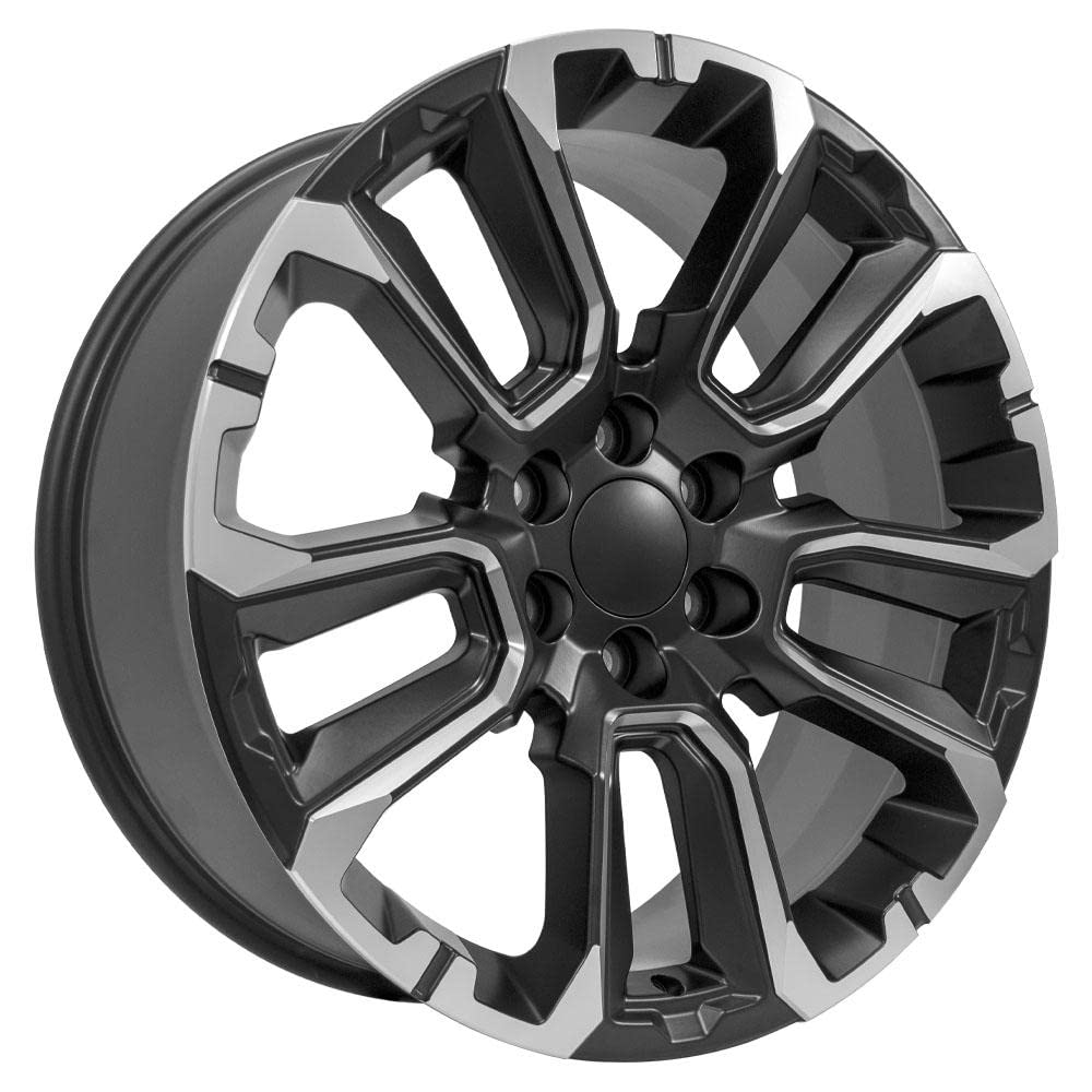 22 Inch OE Wheels CV68 Rim Fits Suburban 1500 High Country Style 6x139.7 22x9 Satin Black with Milled Edge - Hollander 14088 (1)
