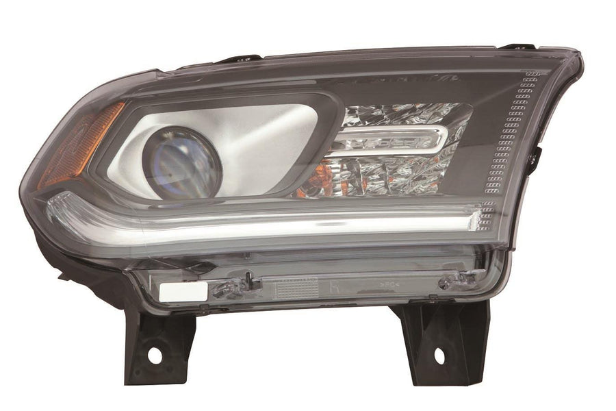 Headlight Halogen ACK For Dodge Durango 16-20 with LED Day time Running Light BLACK Trim Passenger Side CAPA | DOT Certified 68299130AG | CH2503305C