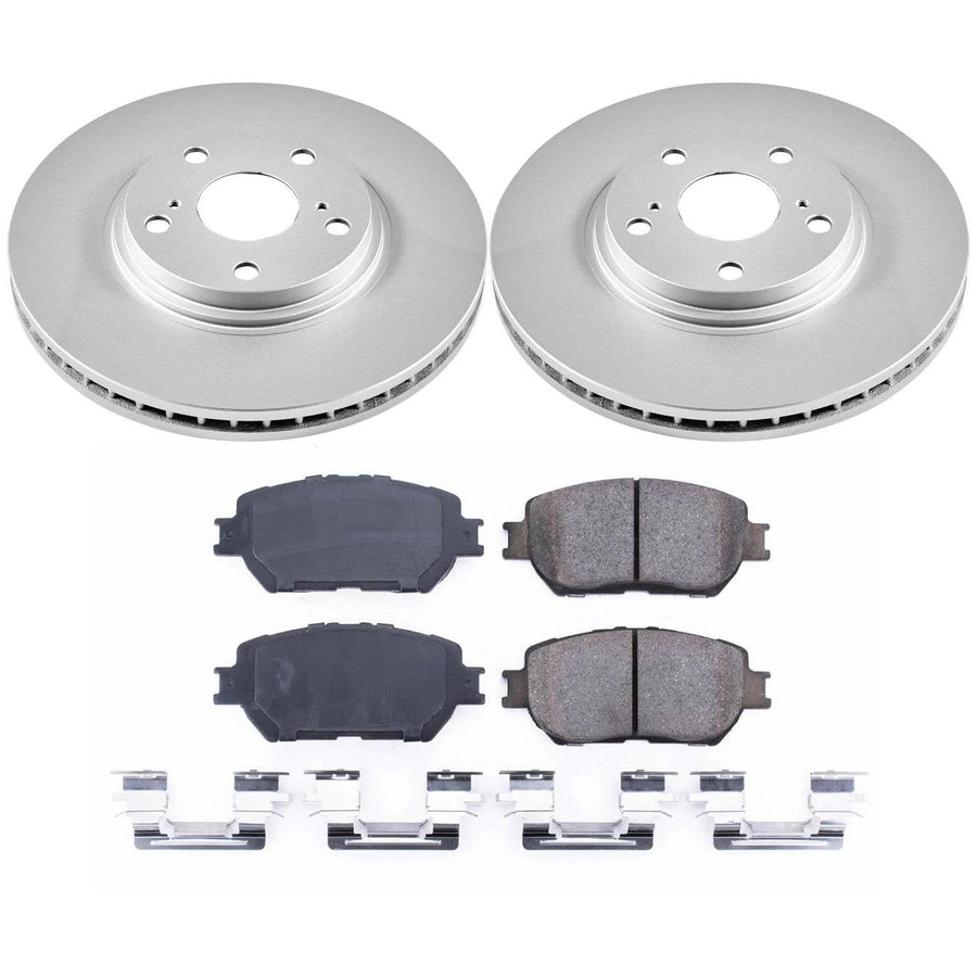 Power Stop CRK1143 Brake Rotor & Coated Ceramic Brake Pads- front For Toyota Camry 2002-2004 [Model Specific]
