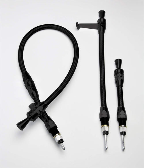 Lokar X1211947 Performance Products Dipstick Trans 4L80E Locking Firewall Mount Flexible Black Ss Housing