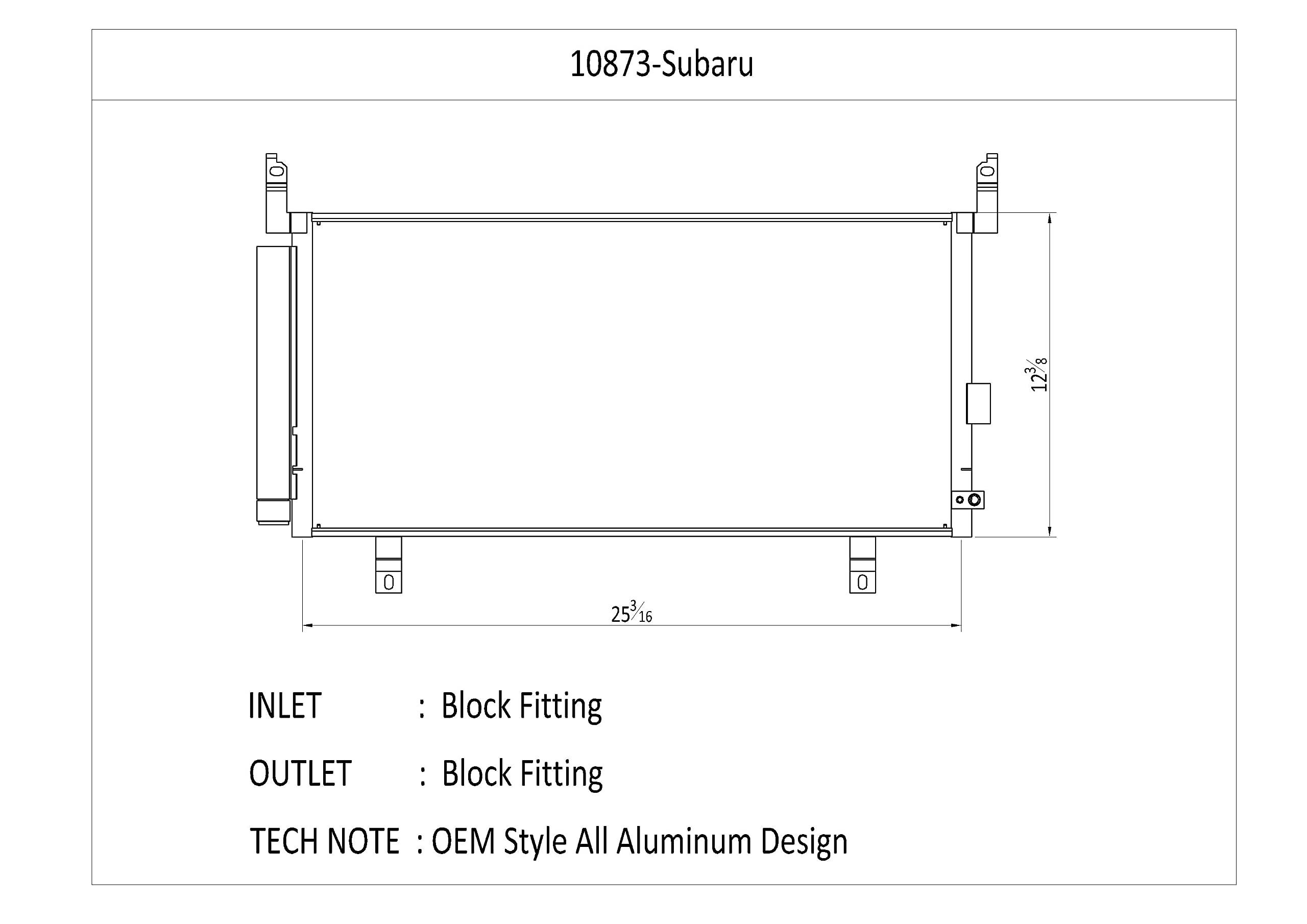 CSF 10873: Radiators, Subaru Legacy 2.5L 2019-2015; Subaru Legacy 3.6L 2019-2015; Subaru Outback 2.5L 2019-2015; Subaru Outback 3.6L 2019-2015