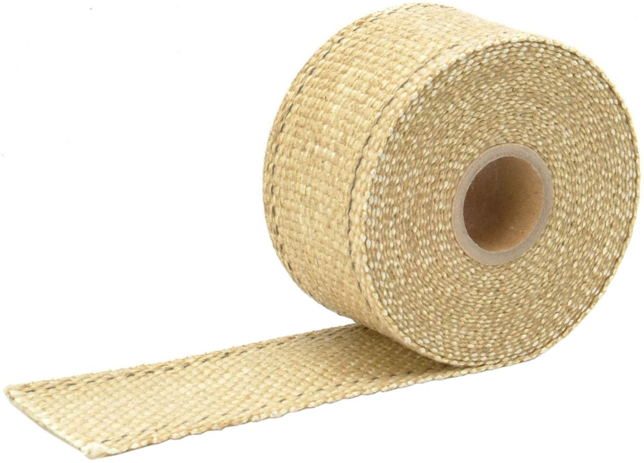 2" x 15' Glass Fiber Exhaust Heat Wrap - Design Engineering Heat Wrap for Exhaust Pipes, Pliable Exhaust Wrap Tape, Withstands 1800°F Direct Heat & 2500°F Intermittent Heat