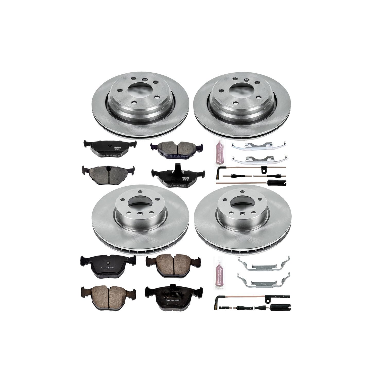 POWERSTOP Autospecialty KOE946 Front and Rear Replacement Brake Kit-OE Brake Rotors & Ceramic Brake Pads For BMW 540i 2000-2003 [Model Specific]