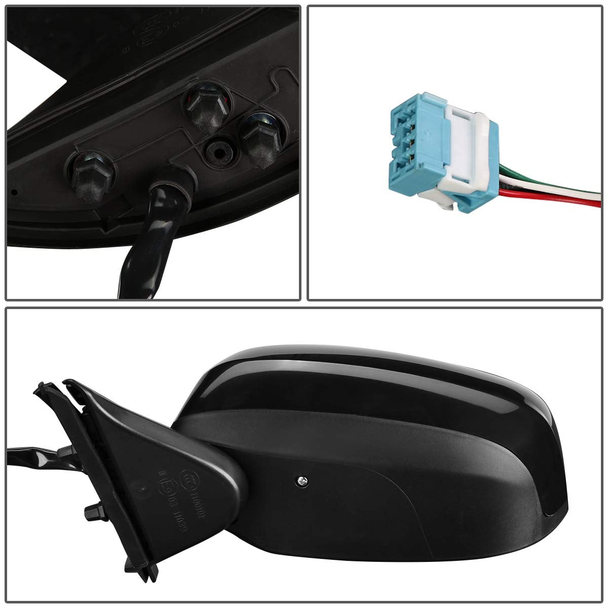 Auto Dynasty HO1320246 Powered Driver/Left Side View Door Mirror OE Style Compatible with Honda Fit 09-14