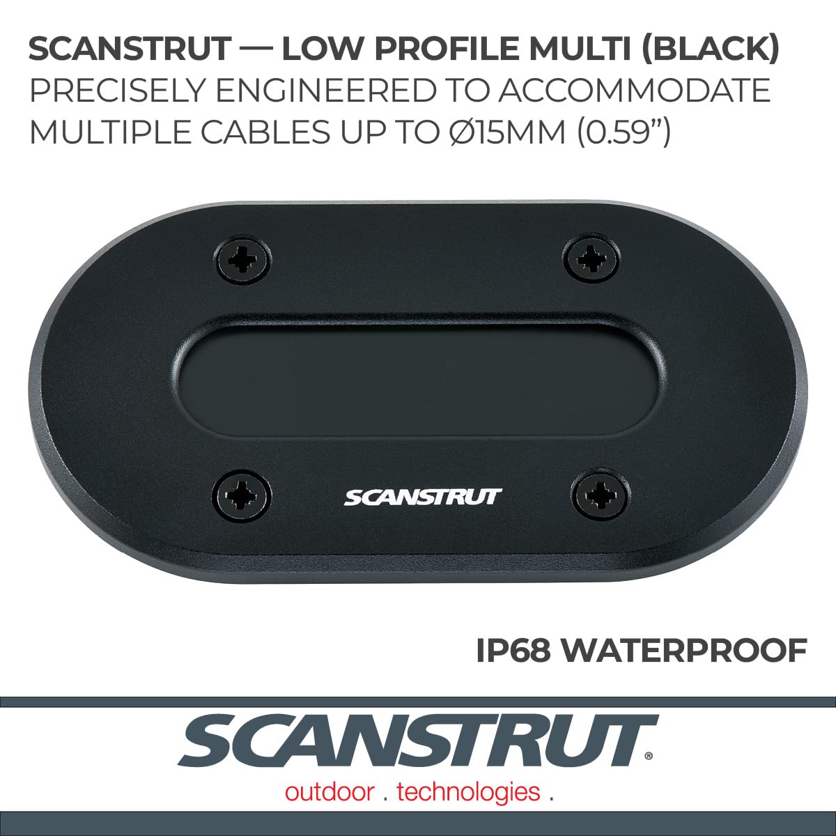 Low Profile DS-LP-Multi-BLK Cable Seal, Anodised Aluminium - Black