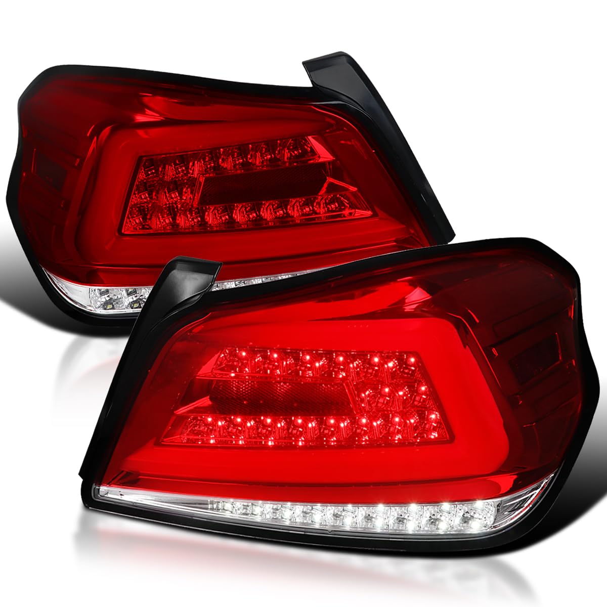 LED Tail Lights SPEC-D TUNING w/Sequential LED Tube Compatible with 2015-2021 Subaru WRX/WRX STI Left + Right Pair Assembly