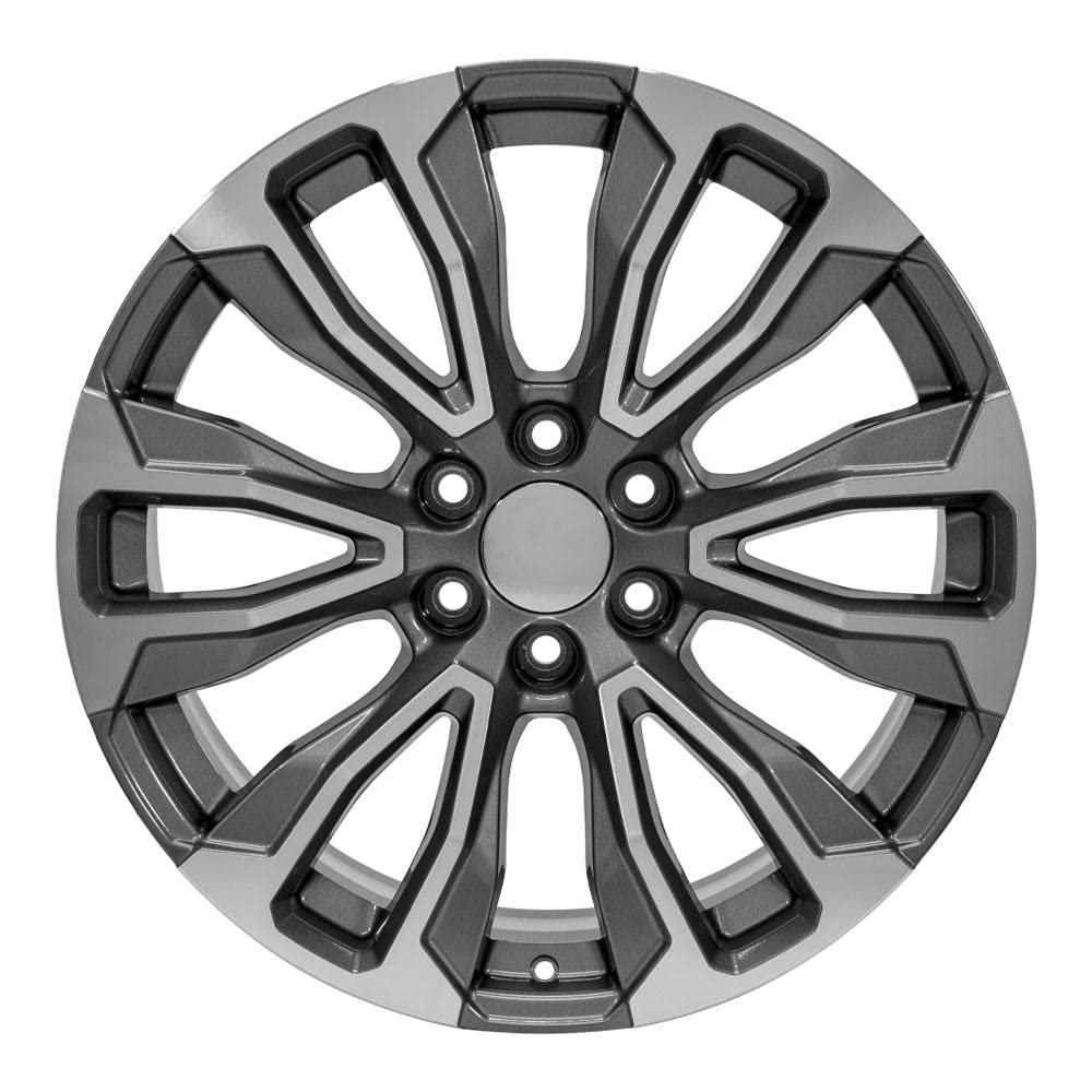 22 Inch OE Wheels CV30 Rim Fits Yukon Denali Style 6x139.7 22x9 Gloss Gunmetal Machined - Hollander 14025 (1)