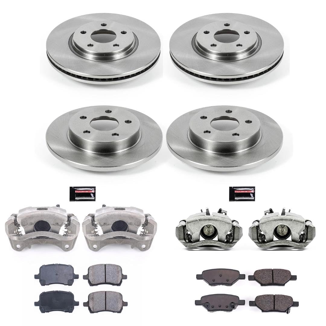 Power Stop KCOE2731B Replacement Autospecialty Front and Rear Brake Kit- Brake Rotors, Ceramic Brake Pads & Calipers For Pontiac G5 2009-2010 [Model Specific]