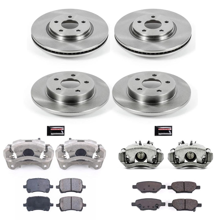 Power Stop KCOE2731B Replacement Autospecialty Front and Rear Brake Kit- Brake Rotors, Ceramic Brake Pads & Calipers For Pontiac G5 2009-2010 [Model Specific]