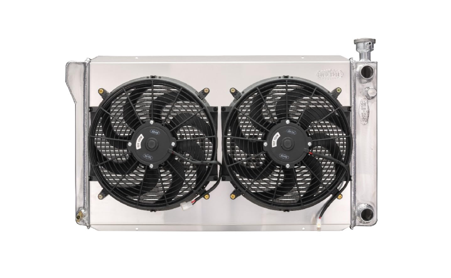 COLD - Radiator and CaseFan, 33.85 in W x 20.4 in H x 3 in D, Passenger Side Inlet, Passenger Side Outlet, Aluminum