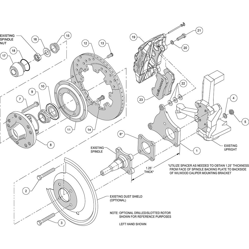 Red DP6A Front Hub Kit,12.19"