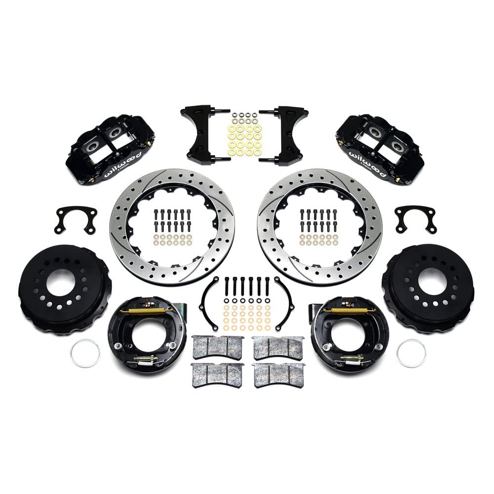Rear P-Brk Kit, FNSL4R, 12.88", Drilled, Red