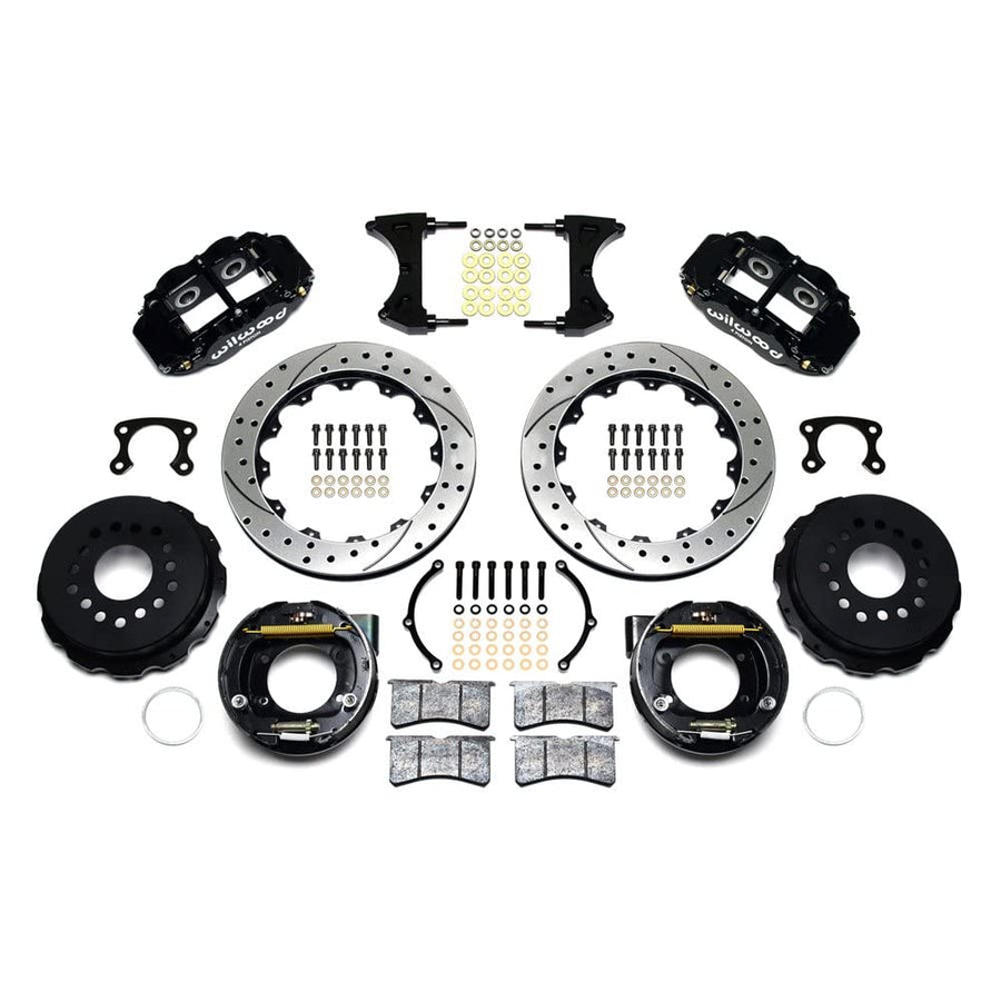 Rear P-Brk Kit, FNSL4R, 12.88", Drilled, Red