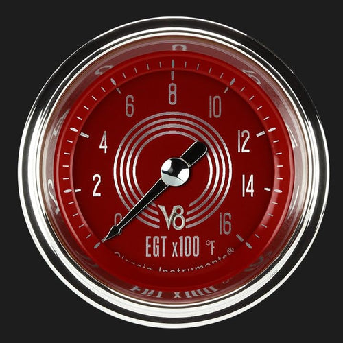 V8 Red Steelie Classic Instruments V8RS198SLC 2" Pyrometer Full Sweep