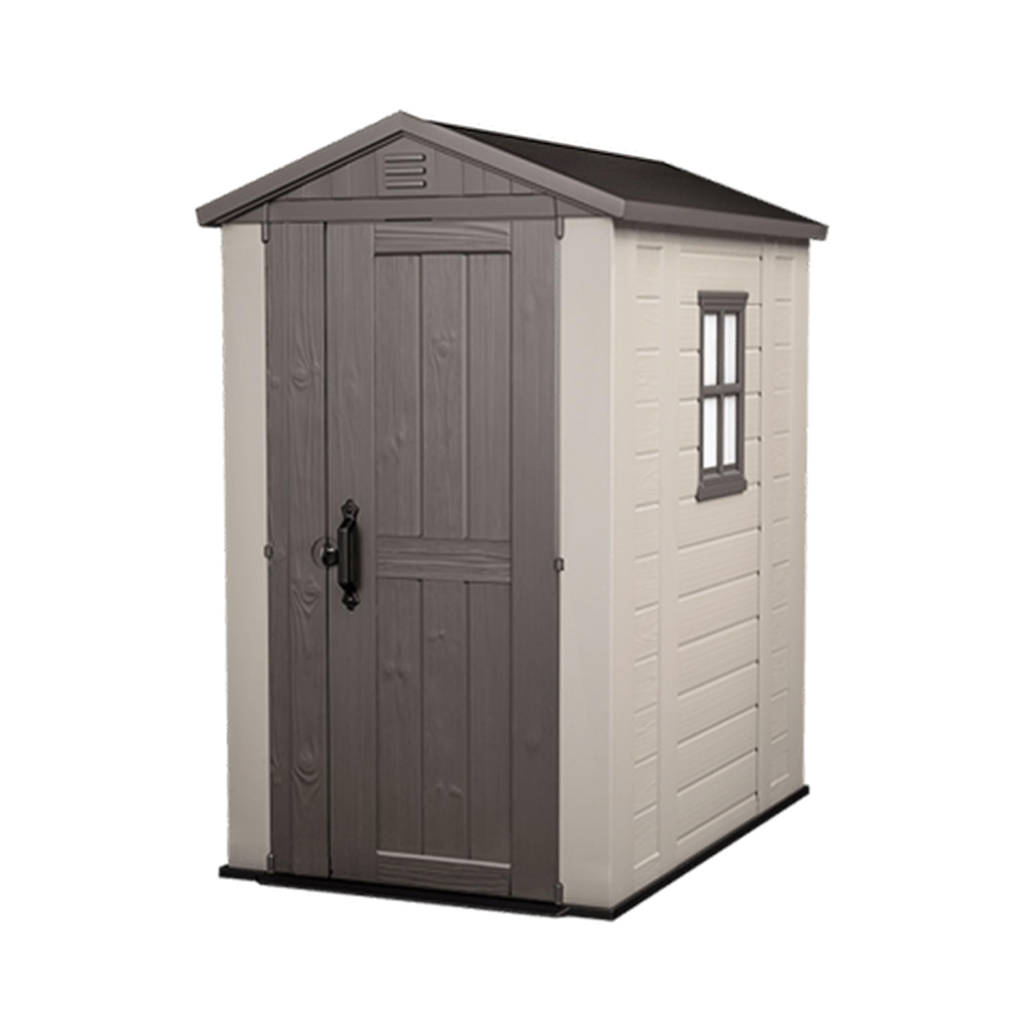 Keter 4x6 Factor Outdoor Storage Shed Kit-Perfect to Store Patio Furniture, Garden Tools, Bike Accessories, Beach Chairs and Push Lawn Mower