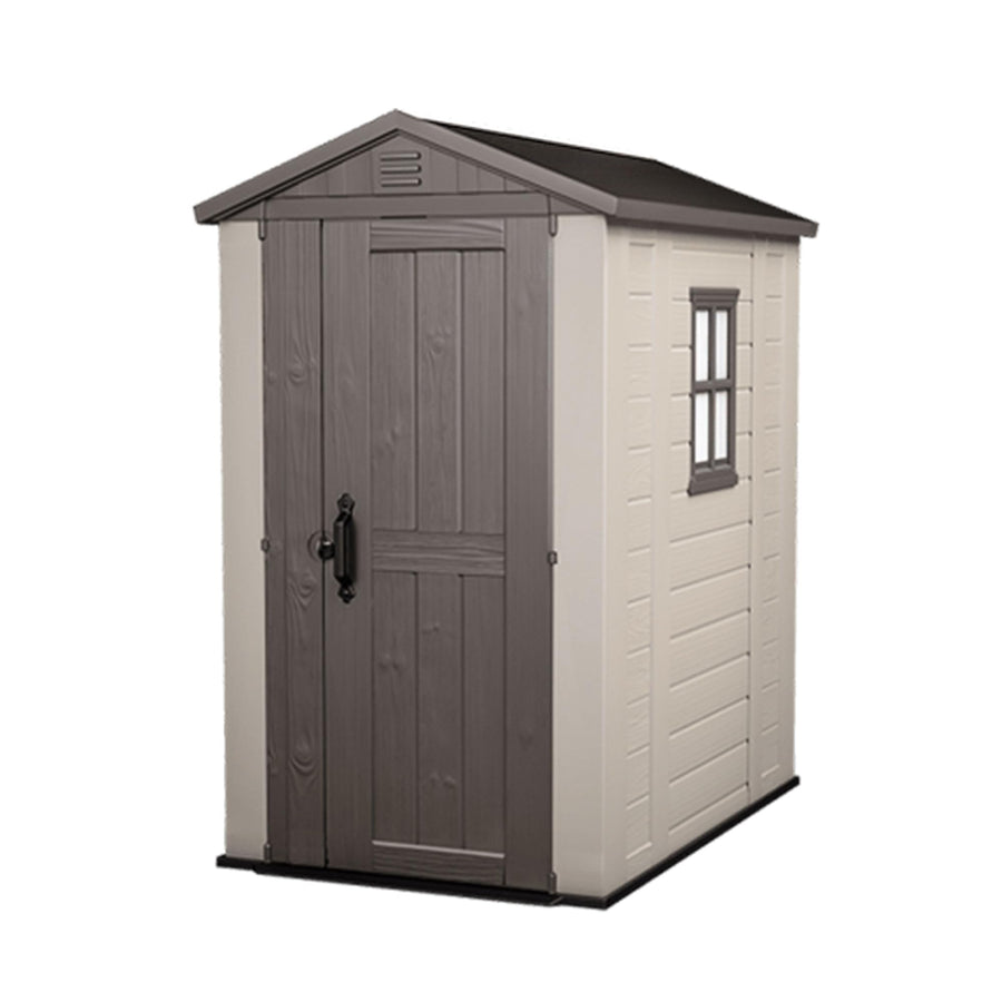 Keter 4x6 Factor Outdoor Storage Shed Kit-Perfect to Store Patio Furniture, Garden Tools, Bike Accessories, Beach Chairs and Push Lawn Mower