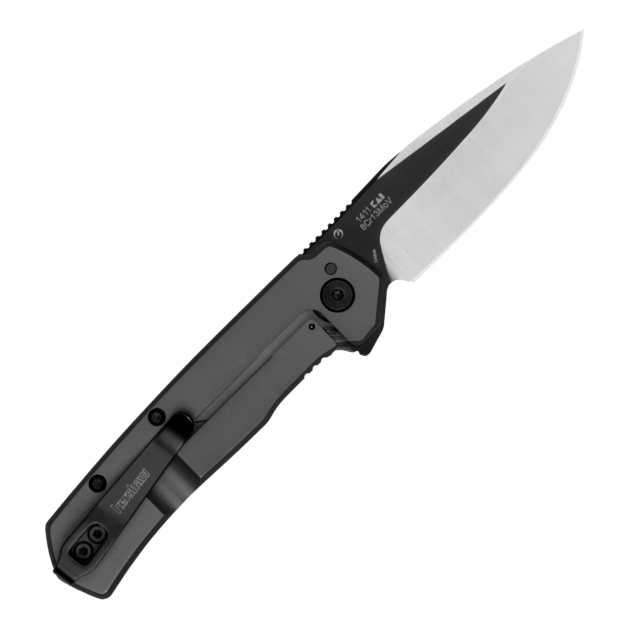 Kershaw Folding Thermal Pocket Knife, 2.95 in Gray PVD Finish Blade, Assisted Opening, Pocketclip, Every Day Carry