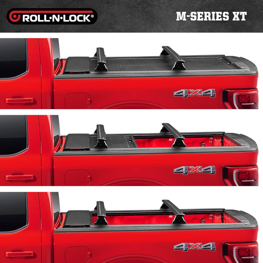 Roll-N-Lock M-Series XT Retractable Truck Bed Tonneau Cover | 495M-XT | Fits 2020 - 2025 Jeep Gladiator w/ 5' 0" Trail Rail System Bed (60")
