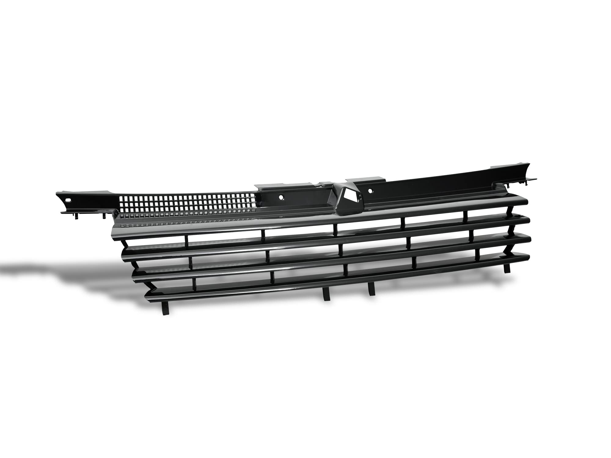 Horizontal Armordillo Front Hood Bumper Grille 7150515 - Gloss Black Fits 1999-2004 Volkswagen Jetta