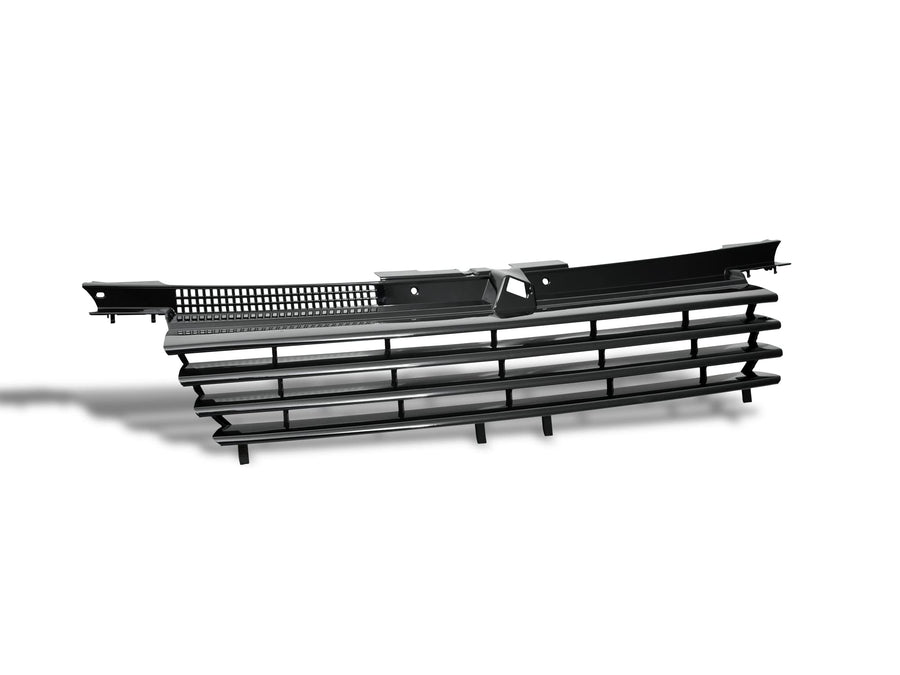 Horizontal Armordillo Front Hood Bumper Grille 7150515 - Gloss Black Fits 1999-2004 Volkswagen Jetta