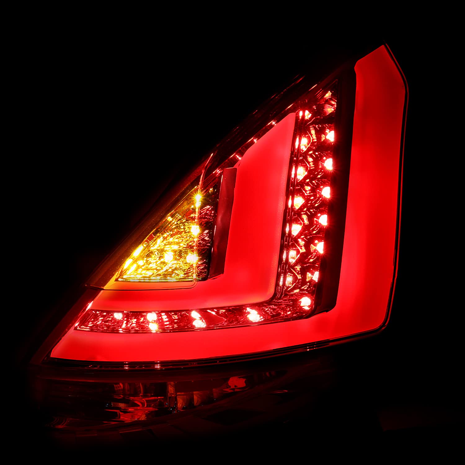 LED Tail Lights SPEC-D TUNING w/LED Tube Compatible with 2011-2013 Ford Fiesta Hatchback, Left + Right Pair Assembly