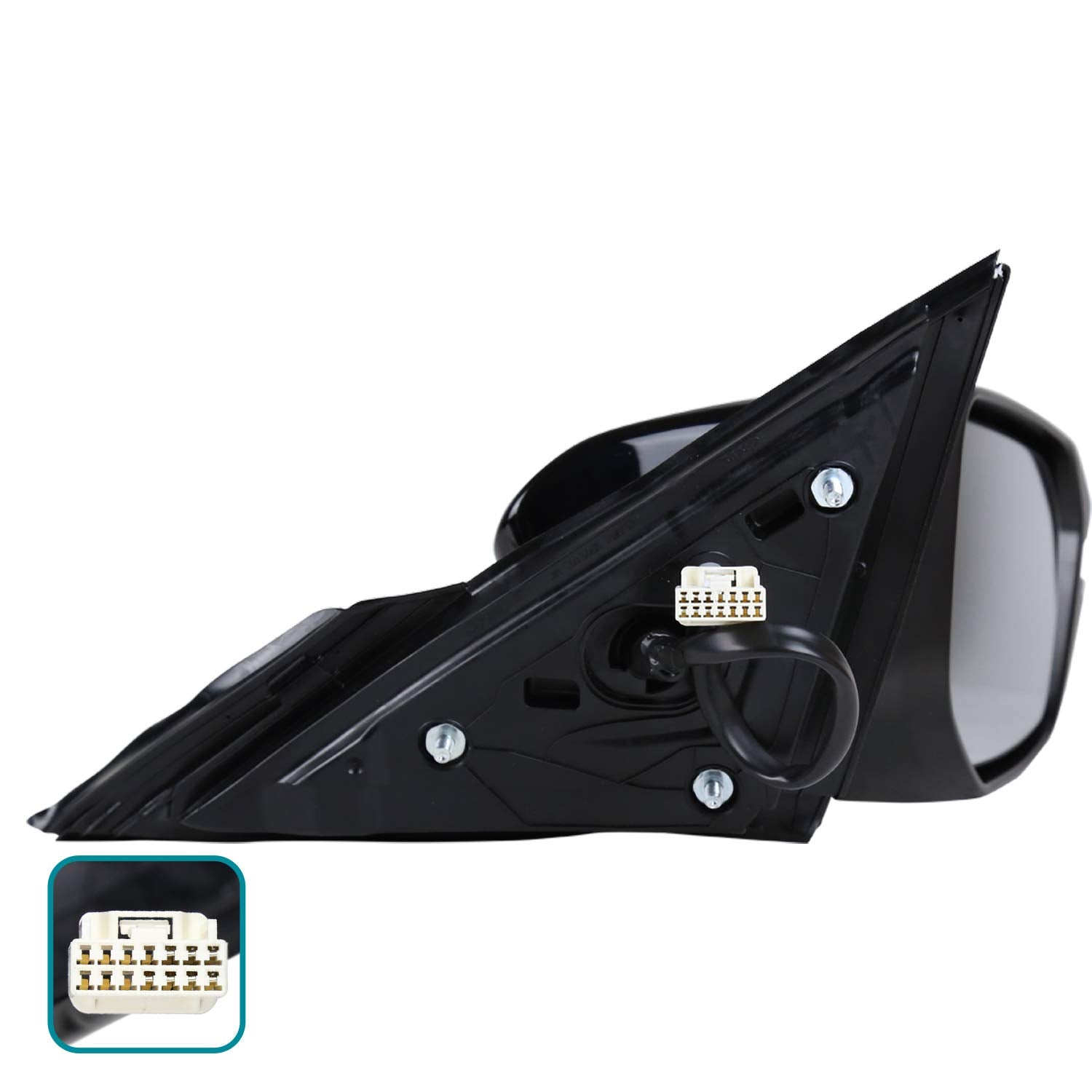 7-Pin Power Heated Fold Right Passenger Side Mirror Spec-D Tuning Black +LED Signal Compatible with Honda Civic 2016-2018