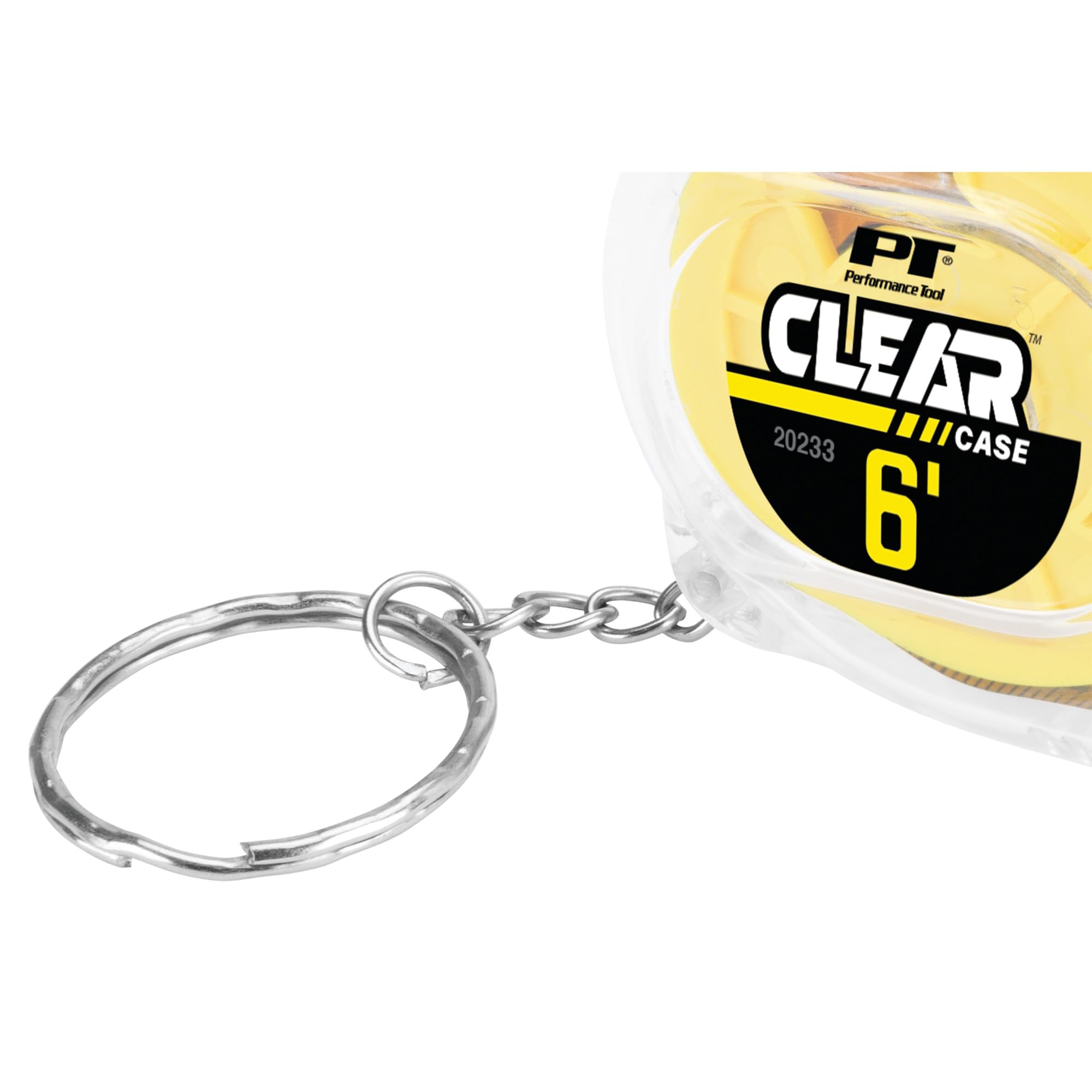 6' Clear Performance Tool Mini Tape Measure, SAE & Metric Measurements Printed on Both Sides