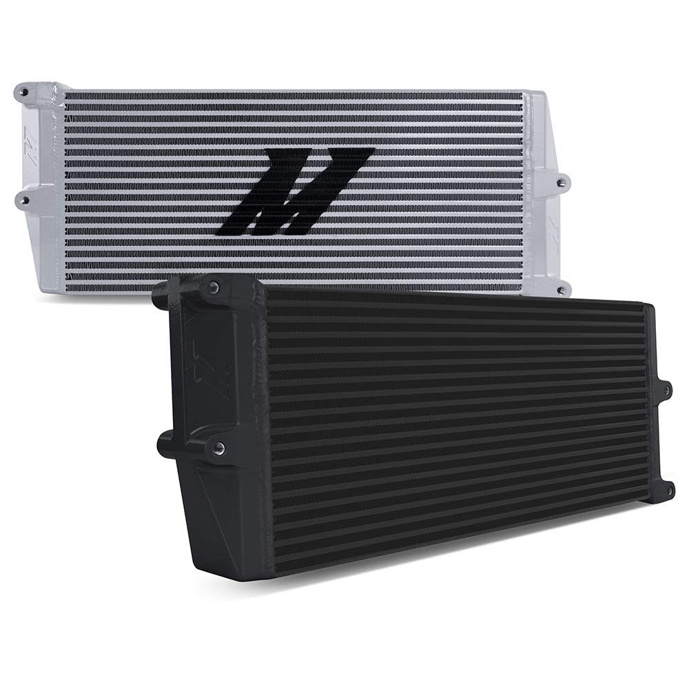 Mishimoto Universal Heavy-Duty MMOC-OO-17BK Bar-and-Plate Oil Cooler, 17" Core, Opposite-Side Outlets, Black