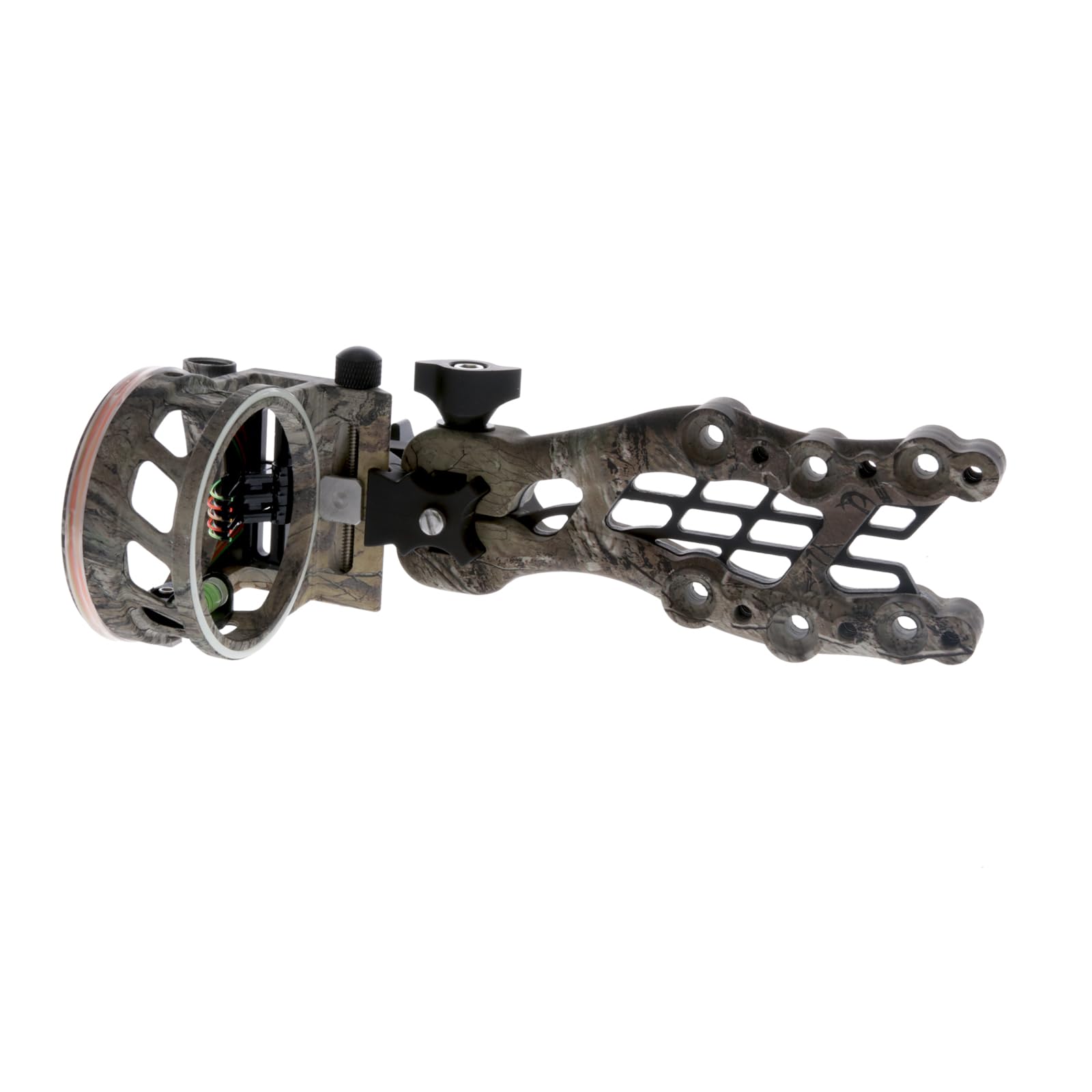 Carbon TRUGLO Hybrid 5-Pin Durable Ultra-Lightweight Micro-Adjustable Bow Sight with Large Circular Field of View, Toolless Micro Adjustment, Real-Tree Camo