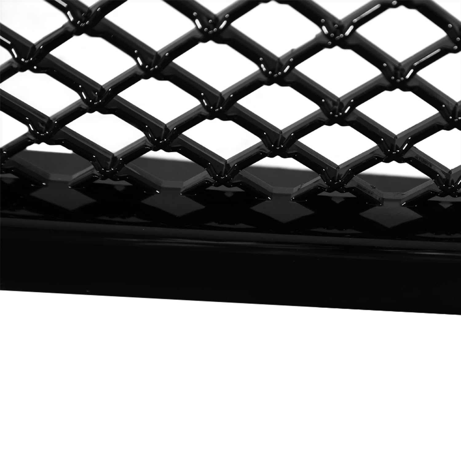 Honeycomb Mesh Front Bumper Hood Grille Spec-D Tuning Glossy Black Compatible with 1994-2001 Dodge Ram 1500 2500 3500