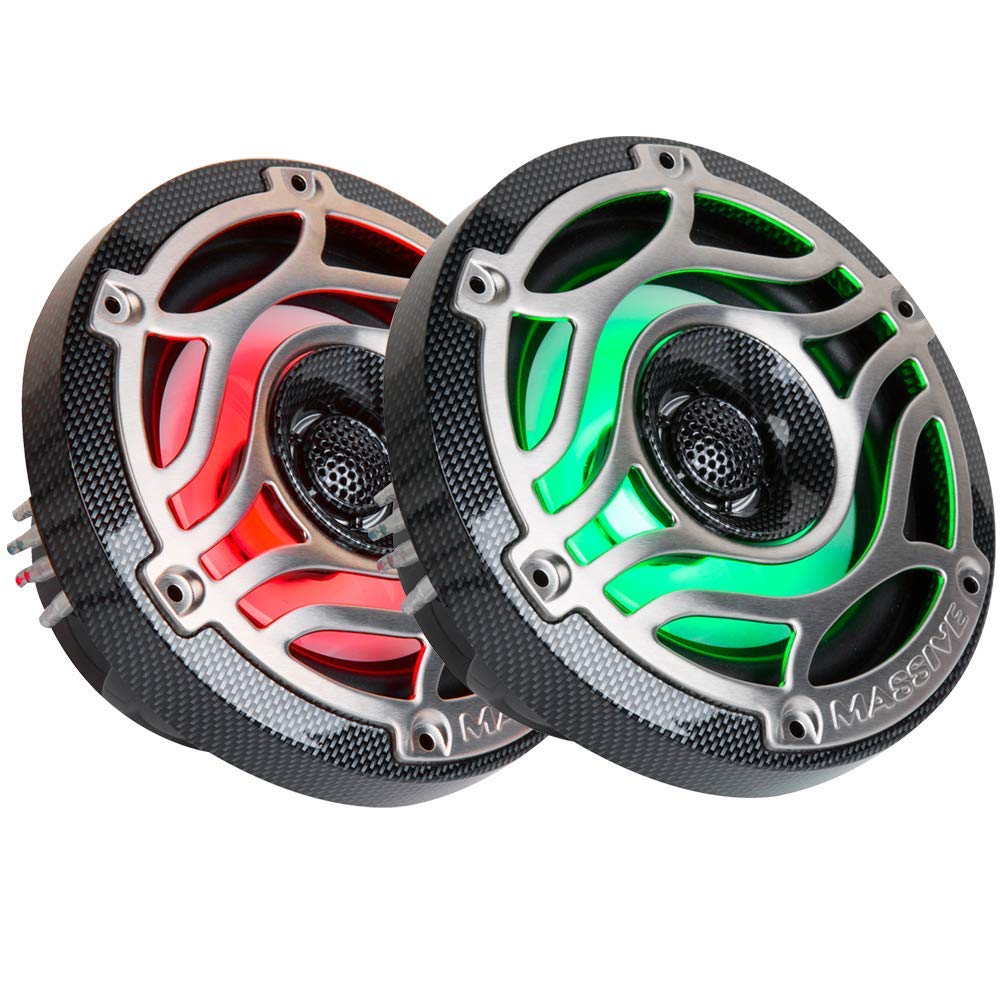 6.5” Marine Grade Coaxial Speakers Massive Audio T65S | 200W RMS / 400W Max, IP65 Rated, UV & Water Resistant, High-Fidelity Sound for Boats, UTV, ATV & Outdoor Audio Systems