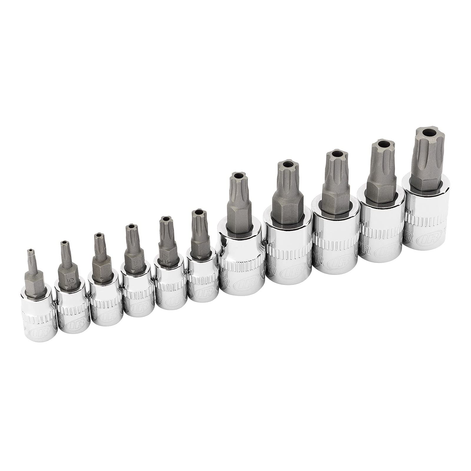 Ingersoll Rand 11 Pc. Torx Plus Tamper-Proof Bit Socket Set, S2 Steel & Chrome Vanadium, 1/4" & 3/8" Drive, IPR10–IPR55 with Storage Tray – 752032