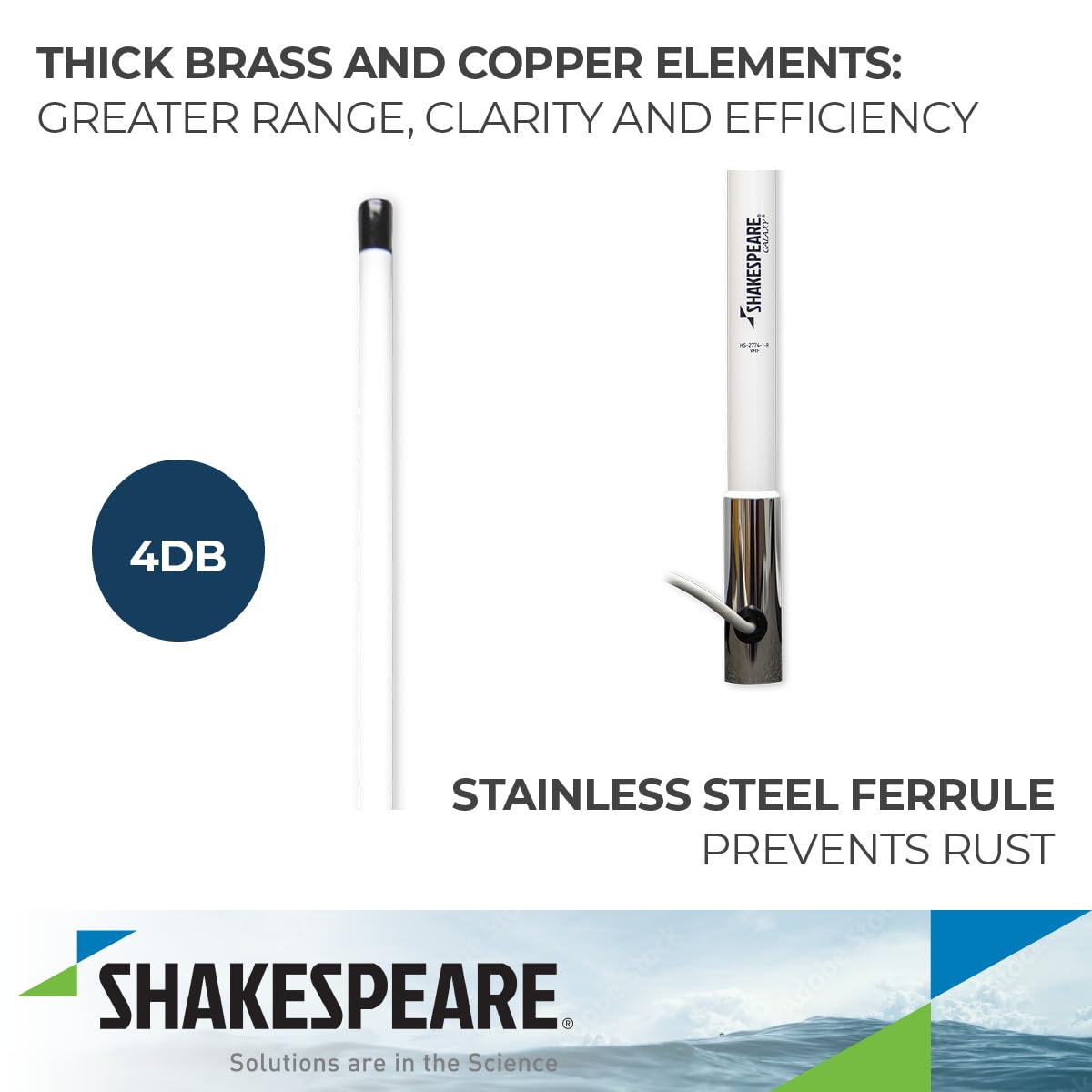 6' 5" Shakespeare Broadband VHF 136-174 MHz Antenna