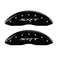 MGP 42002SSRTBK Caliper Covers 'SRT' Engraved Caliper Cover with Black Powder Coat Finish and Silver Characters, (Set of 4)