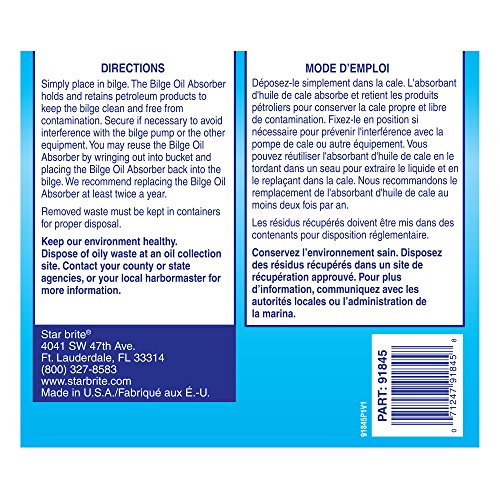 Bilge Oil Pads STAR BRITE Absorbs Oil, Repels Water - 17 x 19 Heavy Weght - 5 Pack (091845)