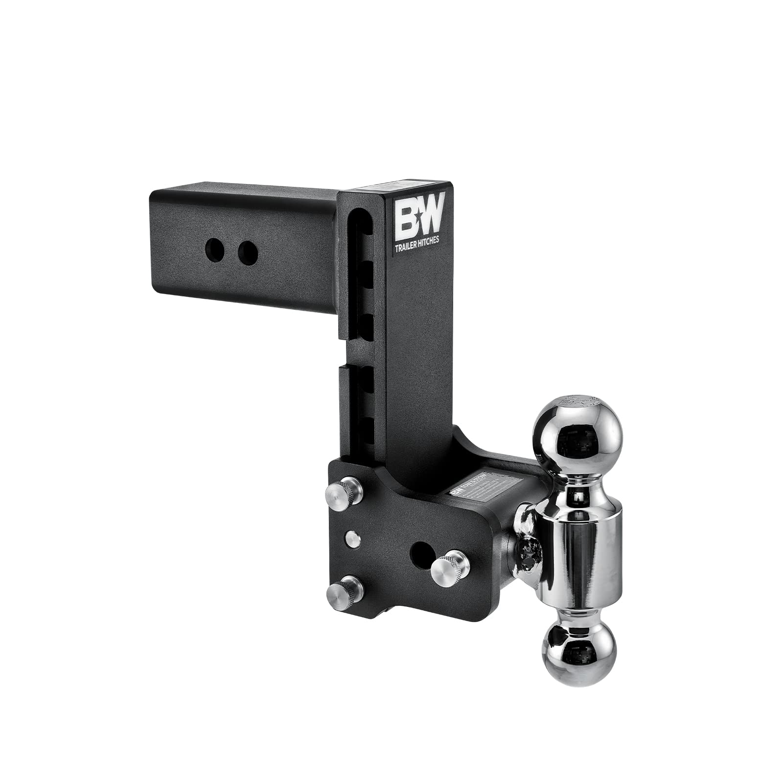 Tow & Stow B&W Trailer Hitches Adjustable Trailer Hitch Ball Mount - Fits 3" Receiver, Dual Ball (2" x 2-5/16"), 7.5" Drop, 21,000 GTW - TS30040B