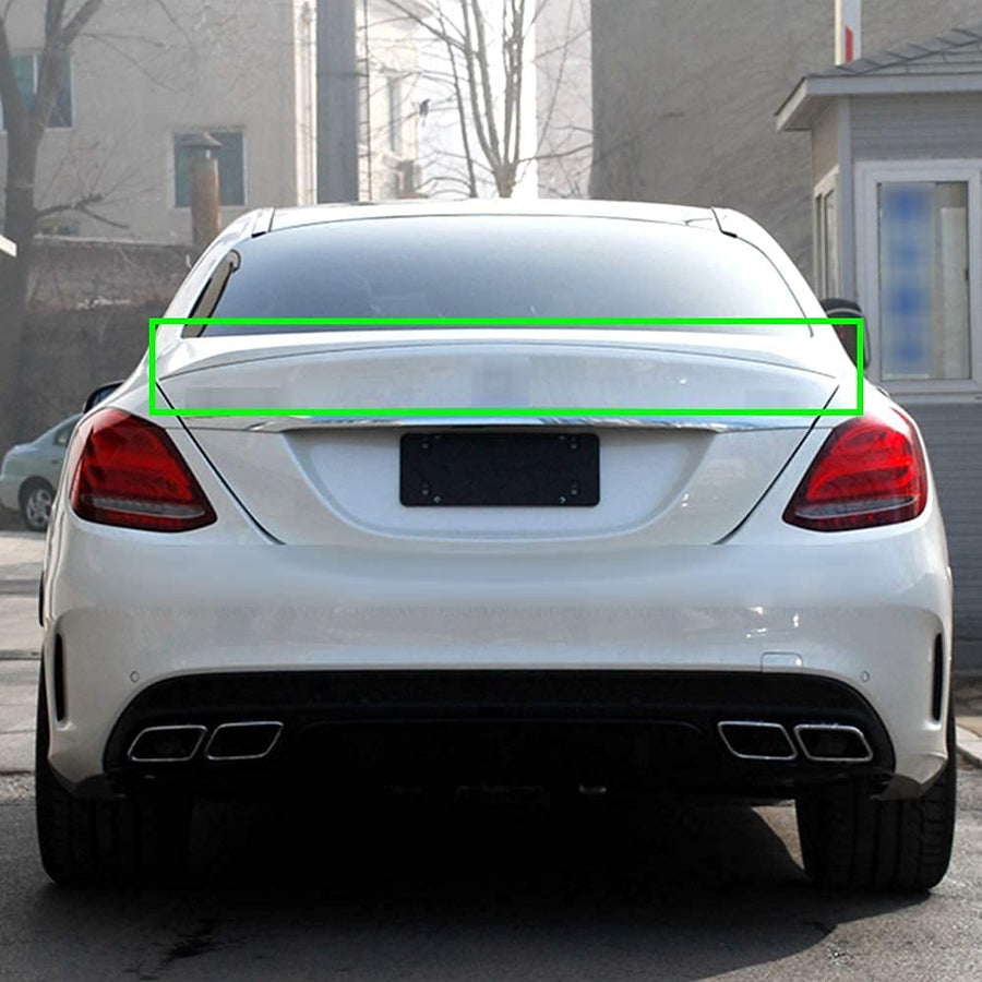 ABS-bakspoiler Helix Racing för Mercedes Benz W205 klass C180 C200L C63 2016-2018 2017, bakre baklucka vindruta ving, bilstylingtillbehör, 1 st/Set(Vitt)(Vitt)