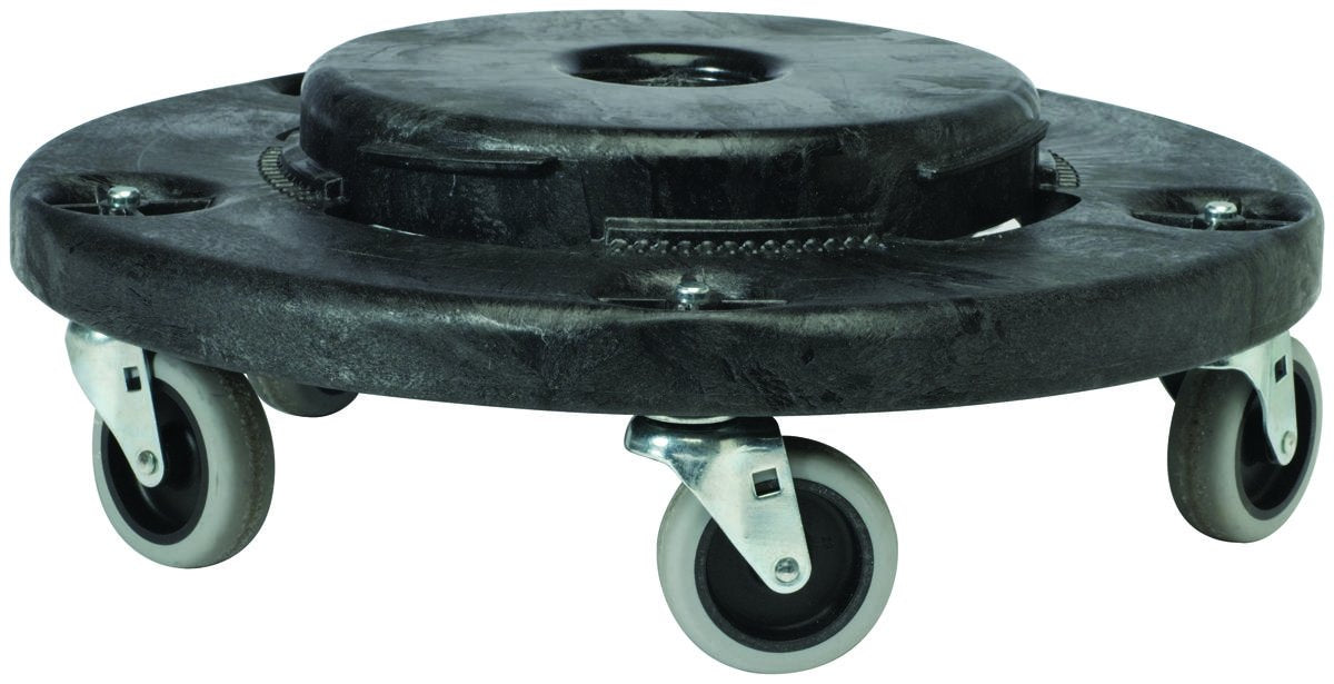 Rubbermaid 20 Gal, 32 Gal, 44 Gal, 55 Gal Plastic Black Refuse Container Dolly