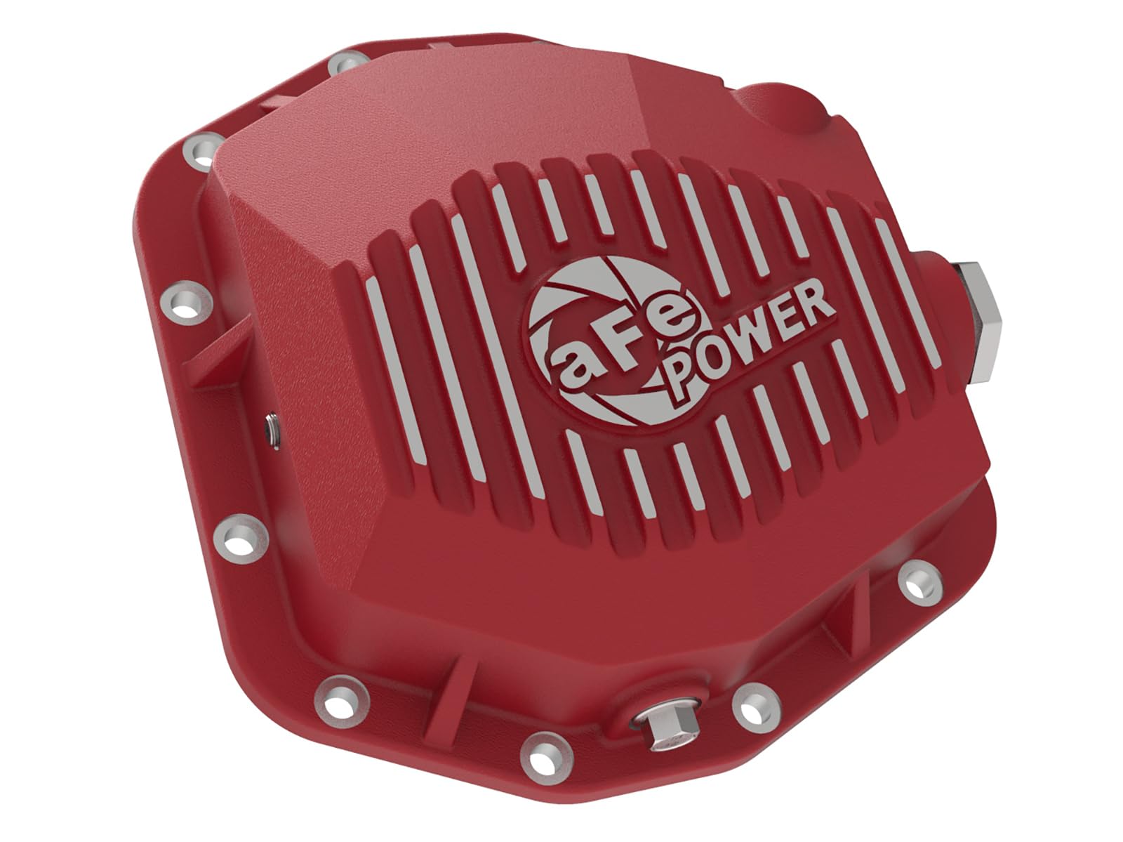 aFe POWER Rear Differential Cover Pro Series Red w/Machined Fins - #46-71000R - Jeep Wrangler (JL) 18-24 L4-2.0L (t)/ V6-3.6L (Dana M220)